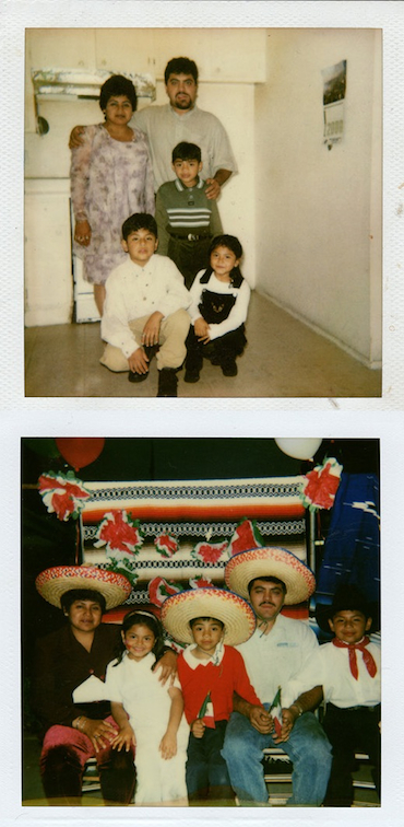 Photos of the Bravo family, Enrique, his wife, Virginia, and their children Jessica, Daniel and Luis, taken in 2001, five years after arriving to the United States (Photo Courtesy of the Bravo Family). 