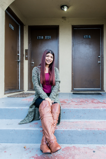 Nubia Flores Miranda, 18, at her home in Oakland, Calif., on Thursday, December 17, 2015. After participating in the mental health program at Life Academy of Health and Bioscience, Miranda decided to major in psychology at San Francisco State University. (Heidi de Marco/KHN)