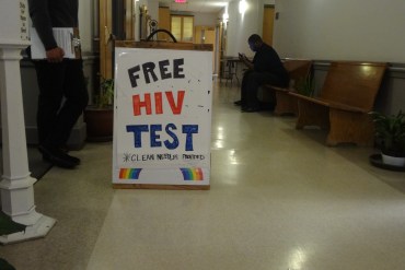 Each Wednesday, St. Paul’s Episcopal Church in Fayetteville, Ark. offers HIV testing and syringe exchange. (Taylor Sisk for KHN)