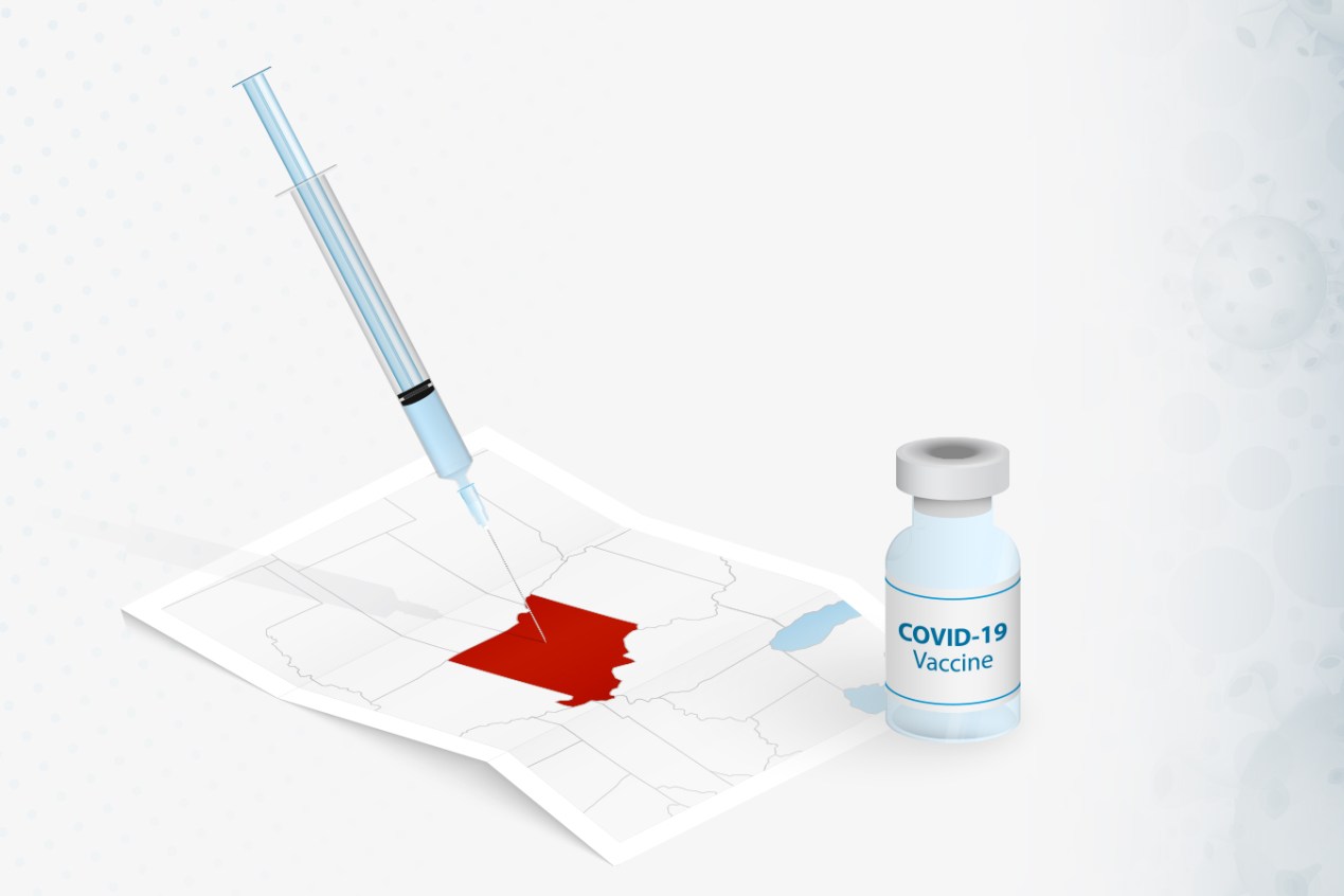 A syringe vaccinates Missouri