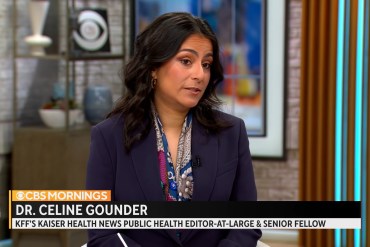 Dr. Céline Gounder is seen in a screenshot from CBS Mornings.